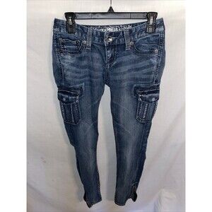 Express Zelda Women’s Skinny Jeans Size 26 Blue Zip Hem Pockets Streetwear City
